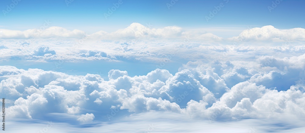 Poster aerial view of clouds seen from the window. copy space available
