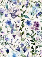 The abstract blue flower art seamless pattern is a trending contemporary
