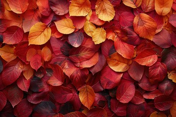 A close up of red and orange leaves - Powered by Adobe