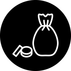 Money Line White Circle Black Icon Design