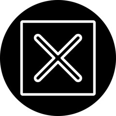 Obraz premium Close Line White Circle Black Icon Design