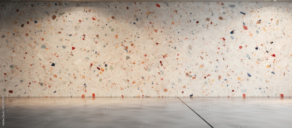 Aufkleber terrazzo flooring which has orange rock small or marble old polished stone wall beautiful texture fo