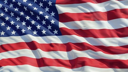 Obraz premium Vibrant American Flag Waving Proudly on Wind