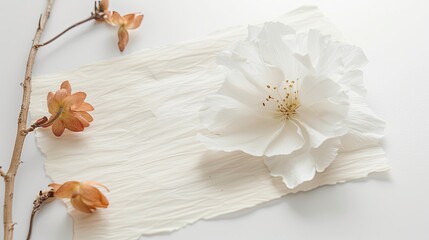 A white sheet of paper with a flower on it