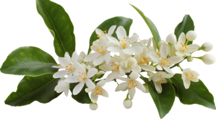 Neroli blossom, orange tree white flowers and buds bunch