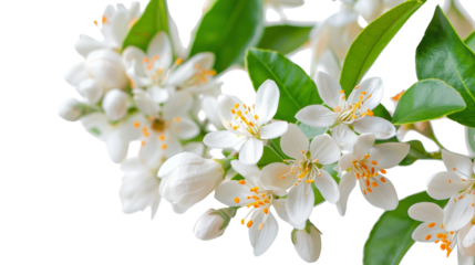 Neroli blossom, orange tree white flowers and buds bunch