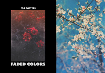 Faded Color Poster Photo Effect Mockup