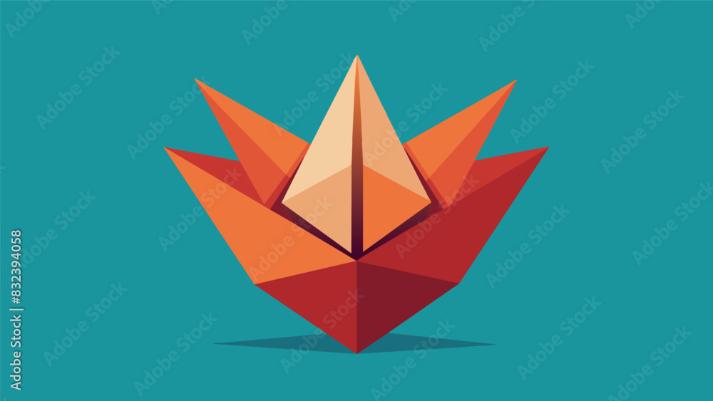 Poster Through the careful process of folding an origami shape takes form representing the growth and transformation within ourselves.. Vector illustration