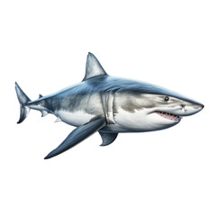 Great white shark isolated on transparent or white background