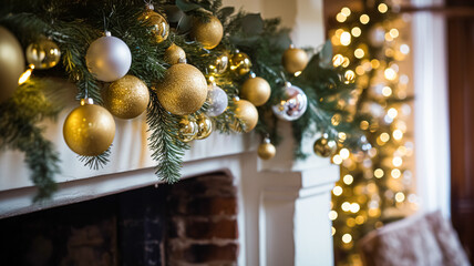 Christmas tree decorations for the English country cottage, home decor, house in the countryside and holiday celebration inspiration