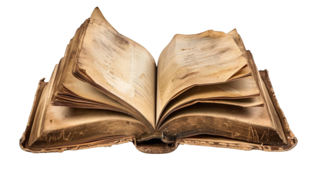 Opened book browsing pages shuffling 