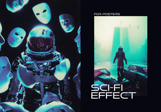 Sci-Fi Poster Photo Effect Mockup