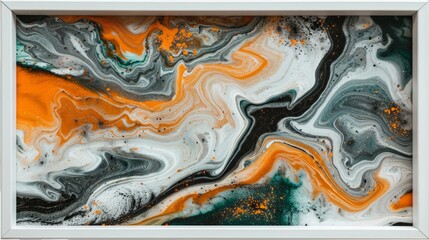 abstract marble with white frame