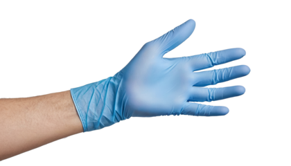 Anatomically Shaped Blue Surgical Gloves for Enhanced Grip