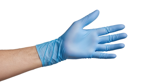 Anatomically Shaped Blue Surgical Gloves for Enhanced Grip