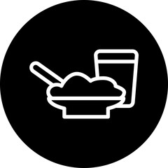 sehri platter Line White Circle Black Icon Design