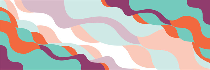 Abstract colorful background with wavy lines and dots. Vector illustration. modern.