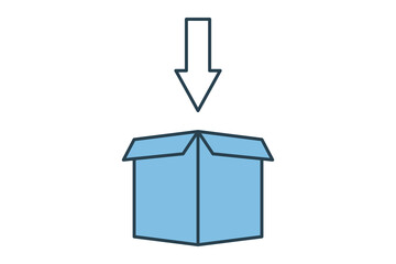 Installation icon. icon related to setup and setting. suitable for web site, app, user interfaces, printable etc. flat line icon style. simple vector design editable
