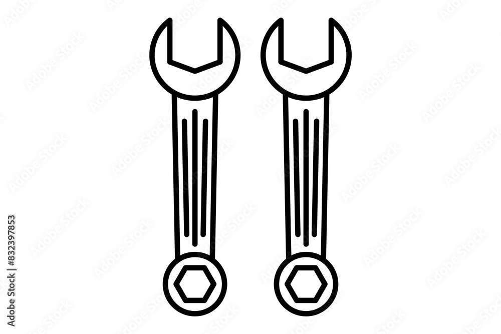 Poster wrench icon. icon related to setup and setting. suitable for web site, app, user interfaces, printab