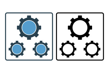 Gear icon. icon related to setup and setting. suitable for web site, app, user interfaces, printable etc. solid icon style. simple vector design editable