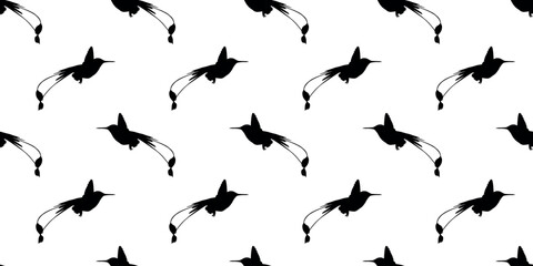 hummingbird. a shadow. the silhouette of a hummingbird. Feathered. vector. black color. on a white background. seamless pattern. the pattern. animal. a wild animal. bird. Fly. traces.
