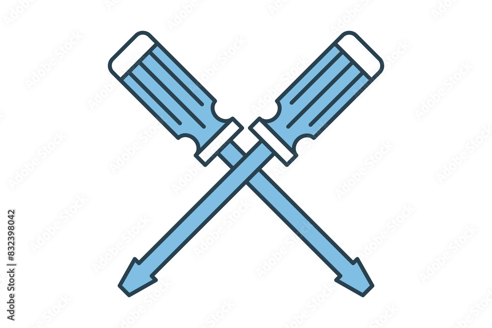 Poster screwdriver icon. icon related to setup and setting. suitable for web site, app, user interfaces, pr