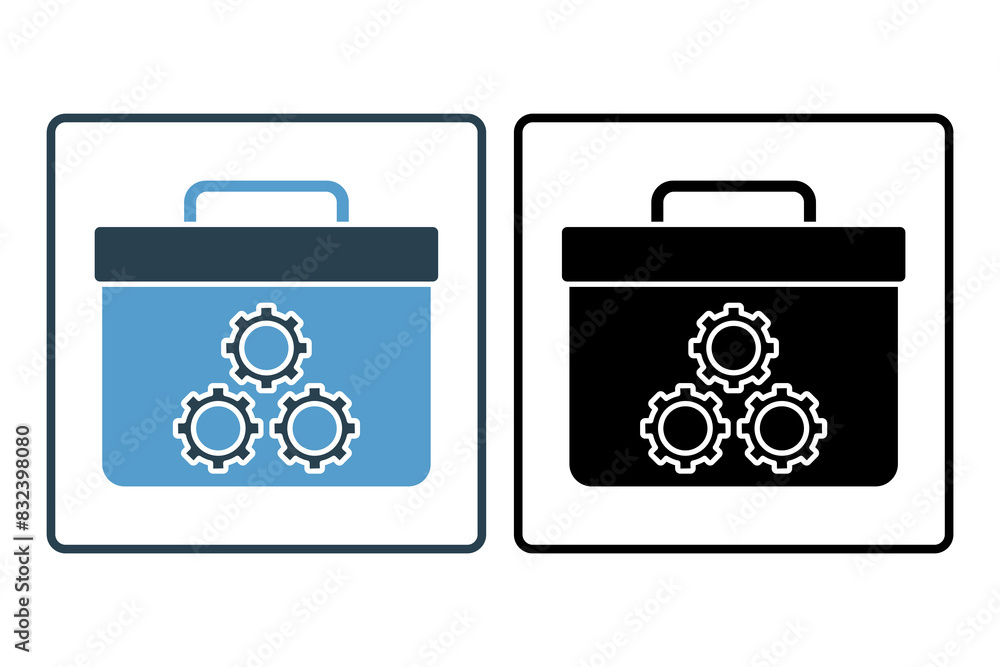 Poster toolbox icon. icon related to setup and setting. suitable for web site, app, user interfaces, printa
