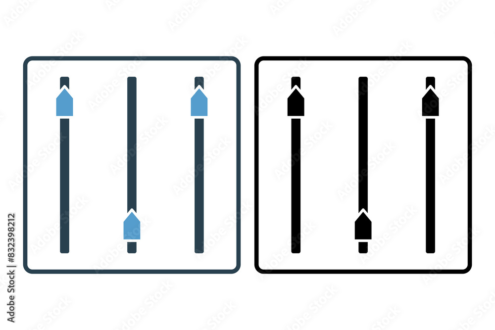 Poster adjustments icon. icon related to setup and setting. suitable for web site, app, user interfaces, pr