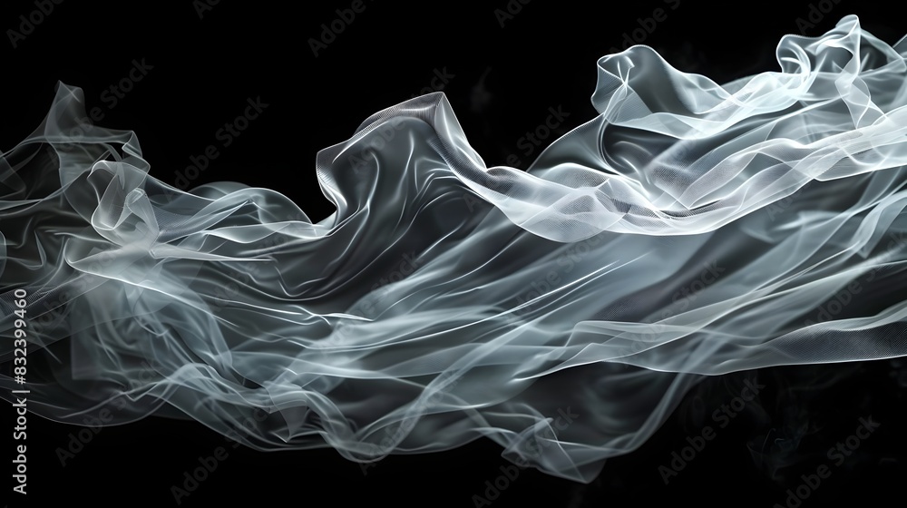 Poster ethereal smoke and mist flowing in mesmerizing patterns against a dark background
