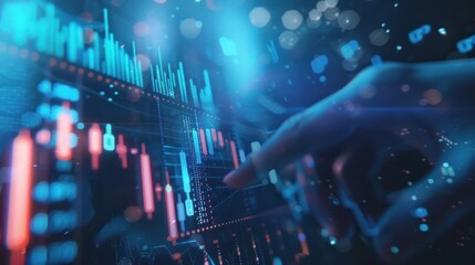 analysis working with the latest financial results. Analysis of sales forecast graphs, financial accounting with hand writing Abstract digital effect for background