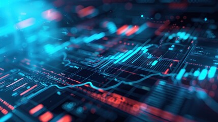 Obraz premium analysis working with the latest financial results. Analysis of sales forecast graphs, financial accounting with hand writing Abstract digital effect for background