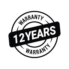 12 Years Warranty Vector