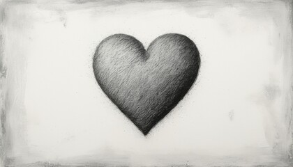 Vintage Heart Illustration with Aged Graphite Texture