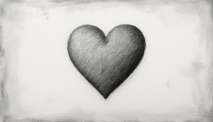 Fototapeta premium Vintage Heart Illustration with Aged Graphite Texture