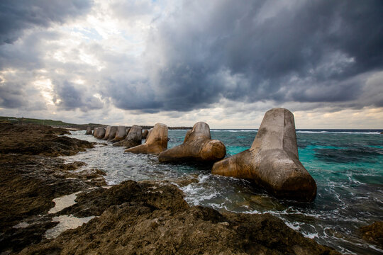 Tetrapods of Yonaguni Island, Yaeyama Islands, Japan