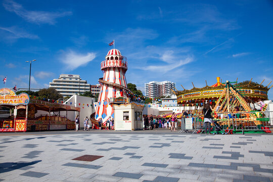 Bournemouth beach pier and coast, Dorset, England