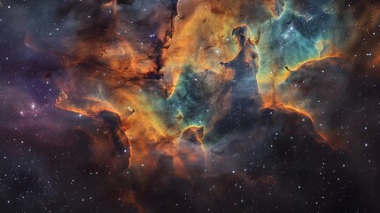 Vibrant Deep Space Nebula: A Dazzling Display of Cosmic Beauty and Star Formations