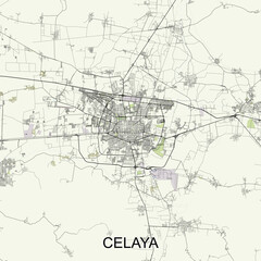 Celaya, Mexico map poster art