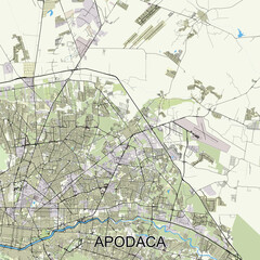 Apodaca, Mexico map poster art