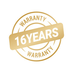 16 Years Warranty Vector