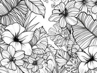 Coloring pages of Drawing of Flowers