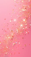Delicate Pink Minimalistic Festive Background with Subtle Golden Sparkles - Abstract 4K HD Wallpaper