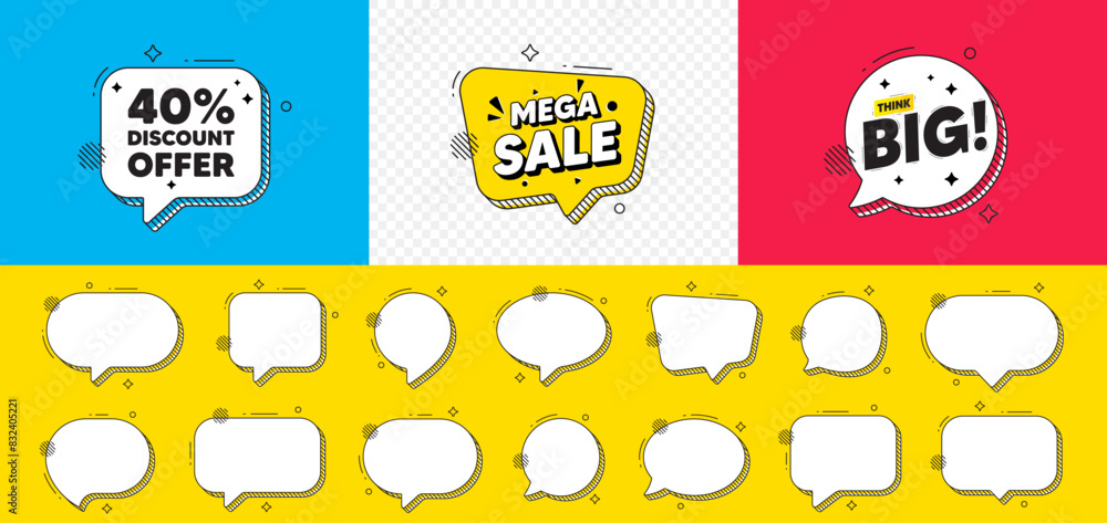 Wall mural 40 percent discount tag. mega sale chat speech bubble. sale offer price sign. special offer symbol.  - Wall murals