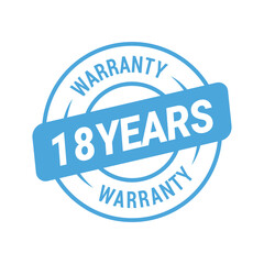 18 Years Warranty Vector