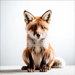 Red fox cub portrait. Generative Ai