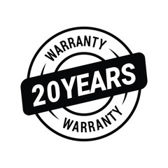 20 Years Warranty Vector