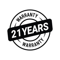 21 Years Warranty Vector