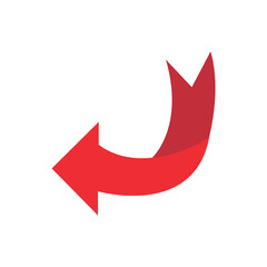 Red Arrow on a white background. Vector Graphics