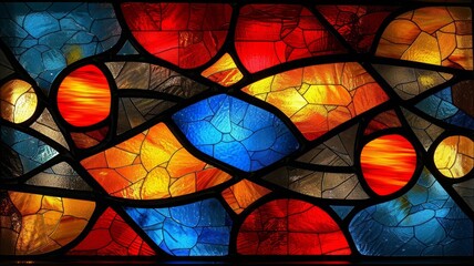 Close Up of Stained Glass Window