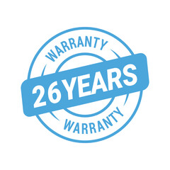26 Years Warranty Vector